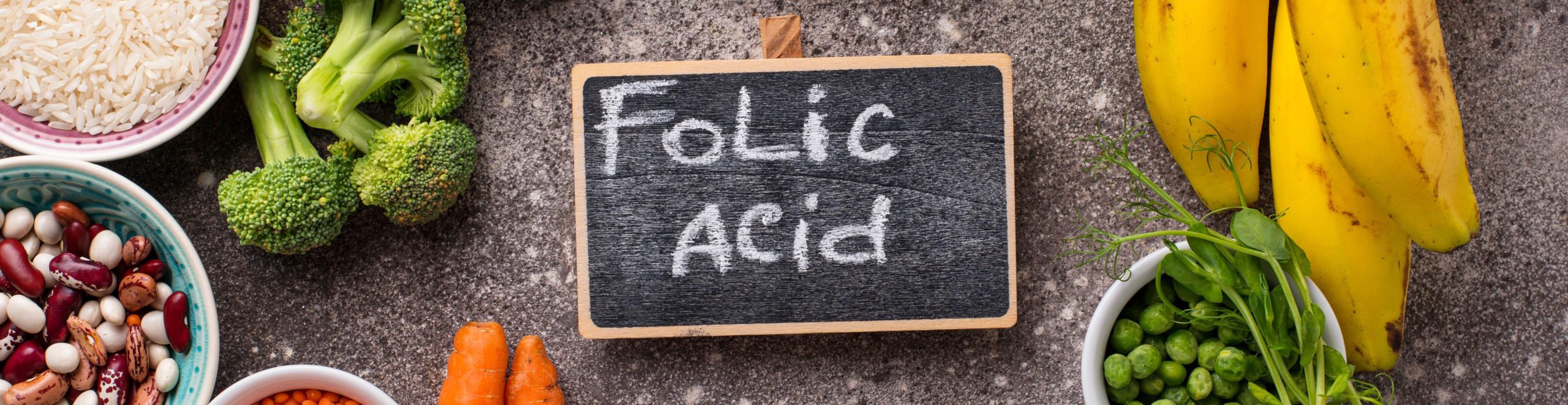 Banana, leafy green and other sources of folic acid